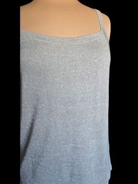 Kevo Silk Silver Sparkle Camisole Top Sz L